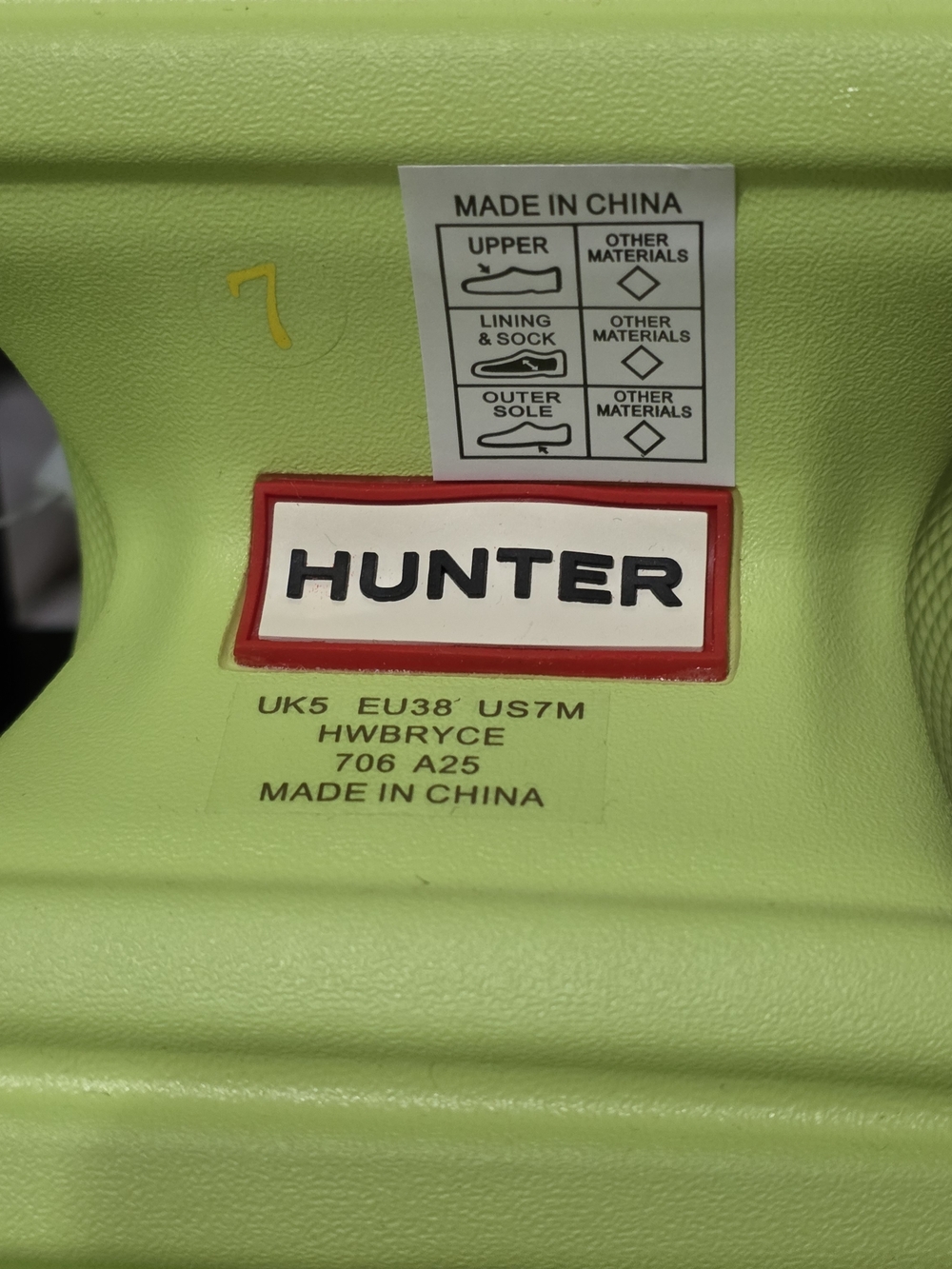 Hunter Neon Lime Slip-On Clogs New No Tag Label Size 7 - Picture 5 of 7